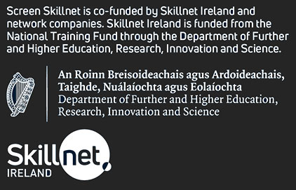 Screen Skillnet is co-funded by Skillnet Ireland and network companies. Skillnet Ireland is funded from the National Training Fund through the Department of Further and Higher Education, Research, Innovation and Science.